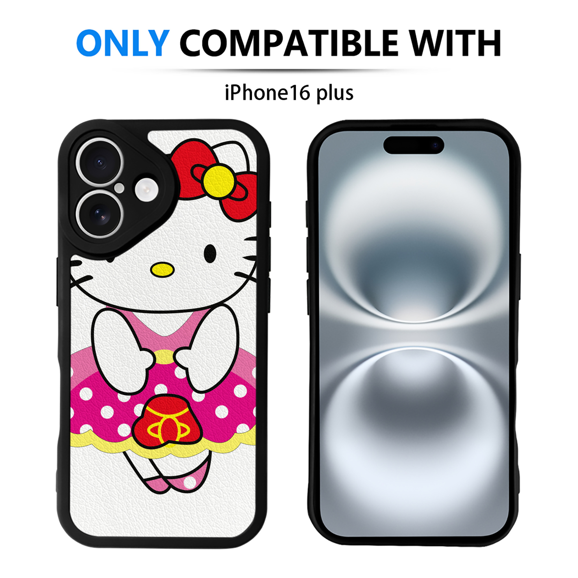 （画像用） Hello Kitty ハローキティ 【iPhone 16シリーズ対応】シリコンスマホケース（レザー調） 材質：シリコン